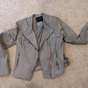 BLANKNYC women's gray faux leather jacket